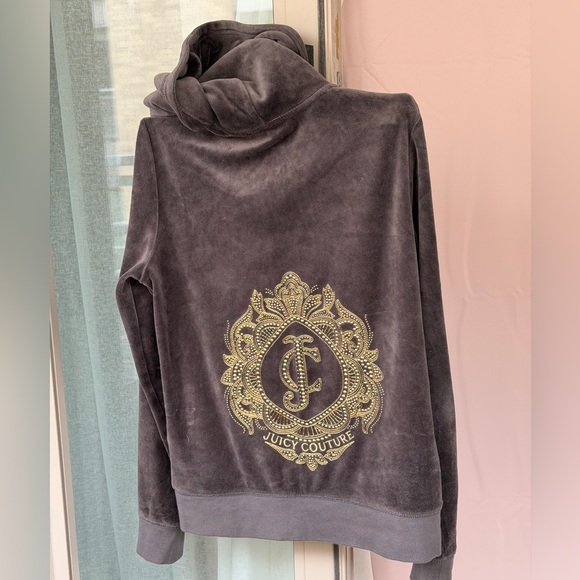 Juicy Couture Other - Juicy Couture Charcoal Velour Sweatsuit with Gold Logo, Y2K